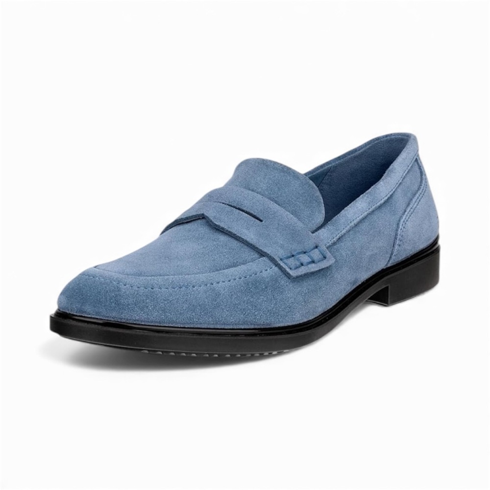 ECCO Dress Classic 15 Retro Blue Suede Penny Loafers – Women’s Size 40/US 9–9.5